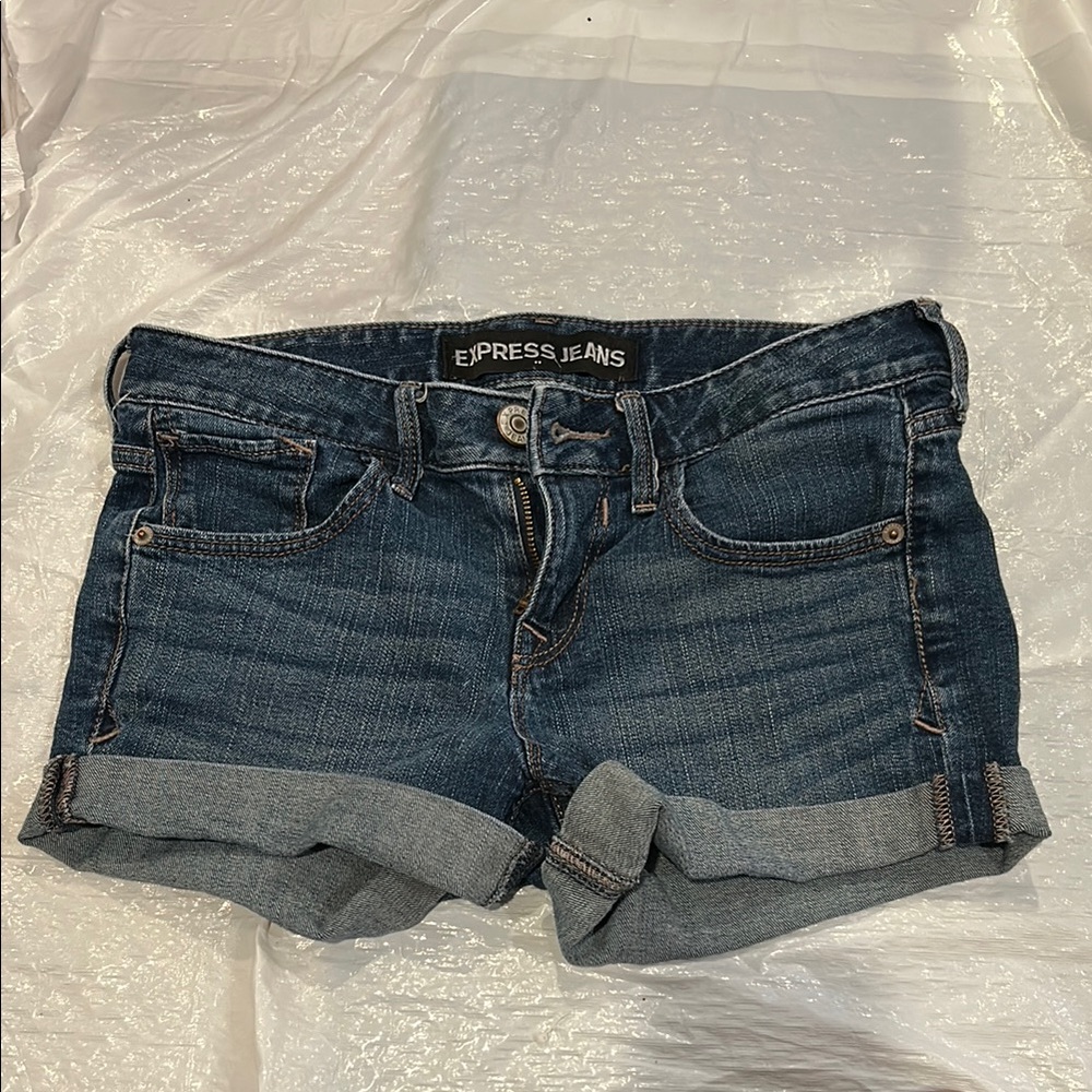 Express Dark Blue Jean Shorts